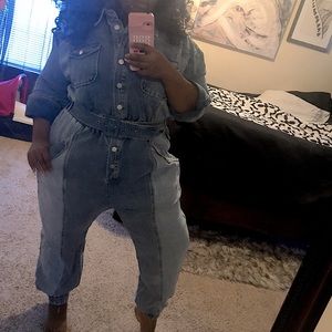 Two-tone DENIM Jumpsuit/Jumper